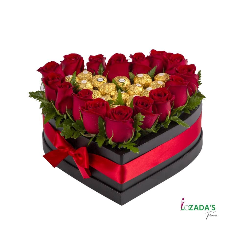 Caja Corazón de Rosas y Bombones ❤️🌹🍫