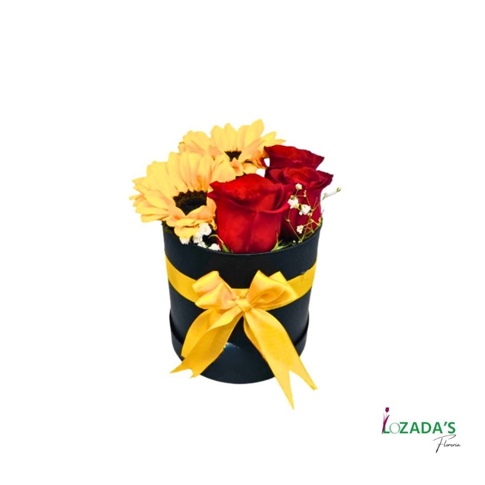 Caja Tambor de Rosas y Girasoles 🌻🌹🎁
