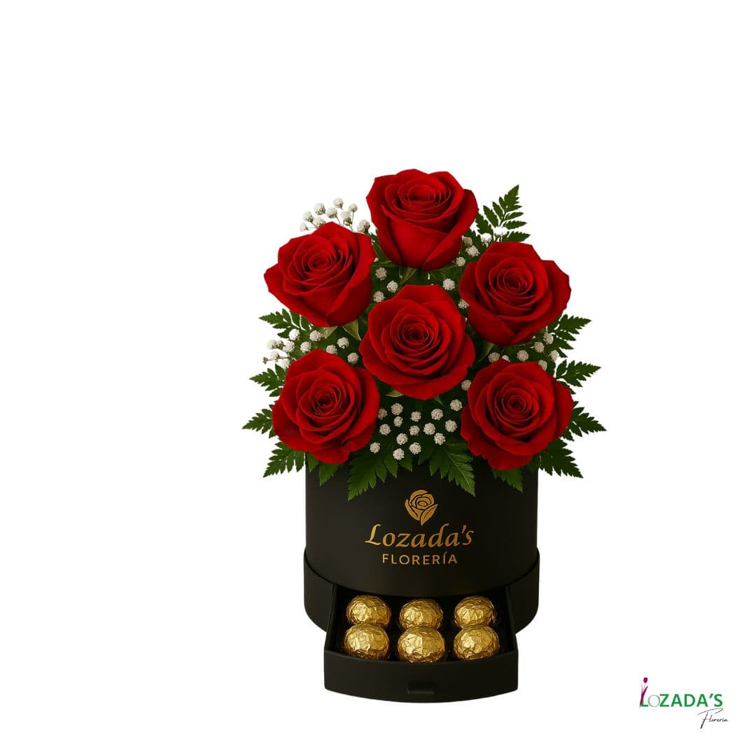 Caja de Rosas Rojas - Entrega Hoy mismo en Santiago- con Chocolates – Amor en Cada Detalle