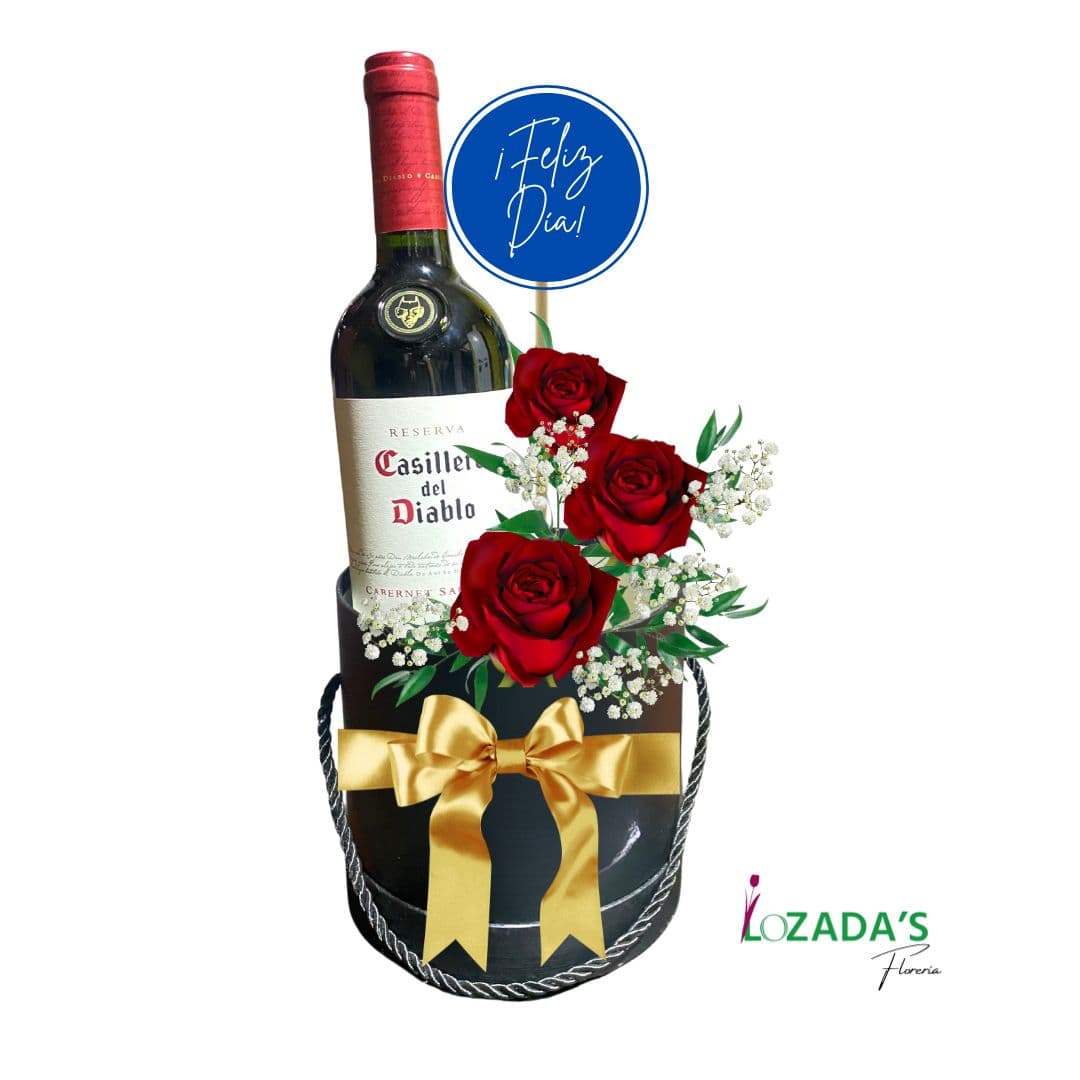 Caja Premium “Cabernet & Rosas Rojas” – Edición Especial Día del Padre