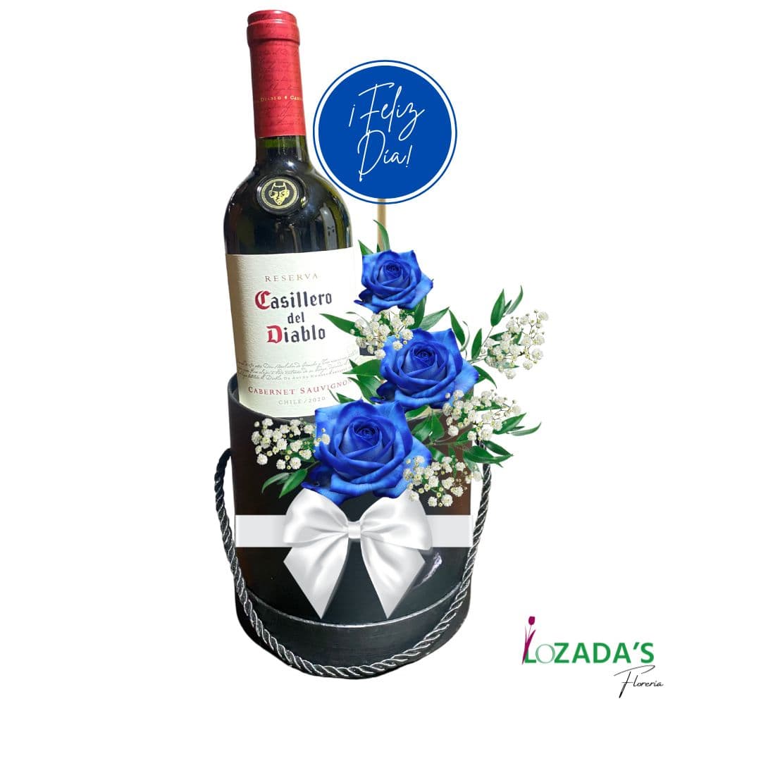 Caja Premium “Cabernet & Rosas azules” – Edición Especial Día del Padre