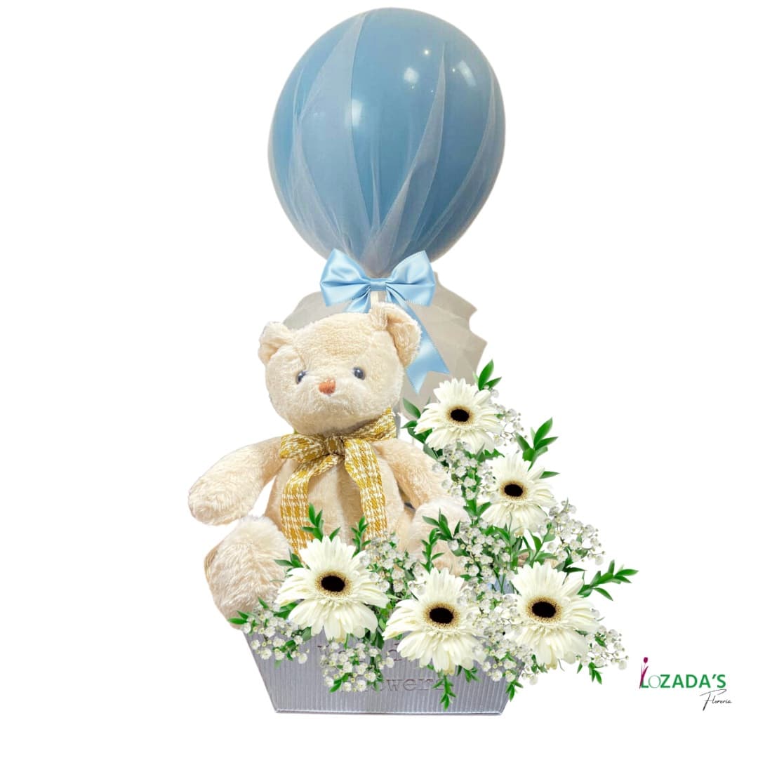 Bienvenido al Mundo - Arreglo con Peluche y Globo