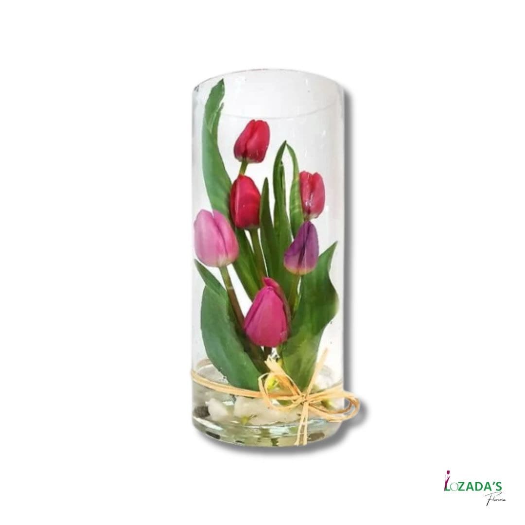 🌷 Arreglo “Tulipanes en Cristal” 🌷
