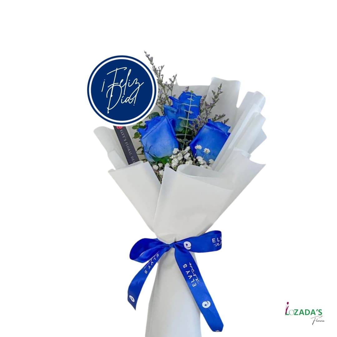 💙 Ramo 3 Rosas Azules - Edición Día del Padre