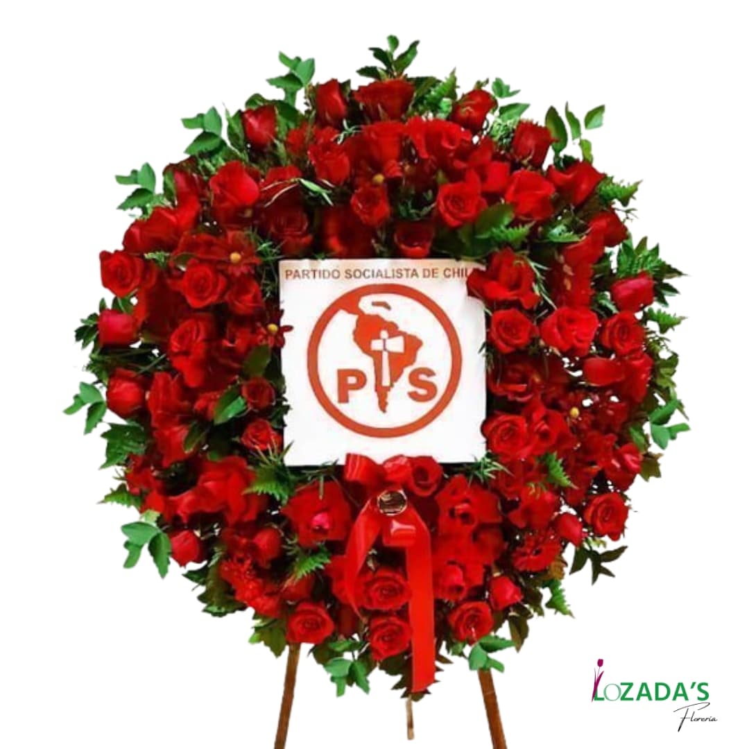 Corona de Condolencias “Honor Eterno” – Rosas Rojas y Verdes de Complemento - Entrega hoy mismo en Santiago