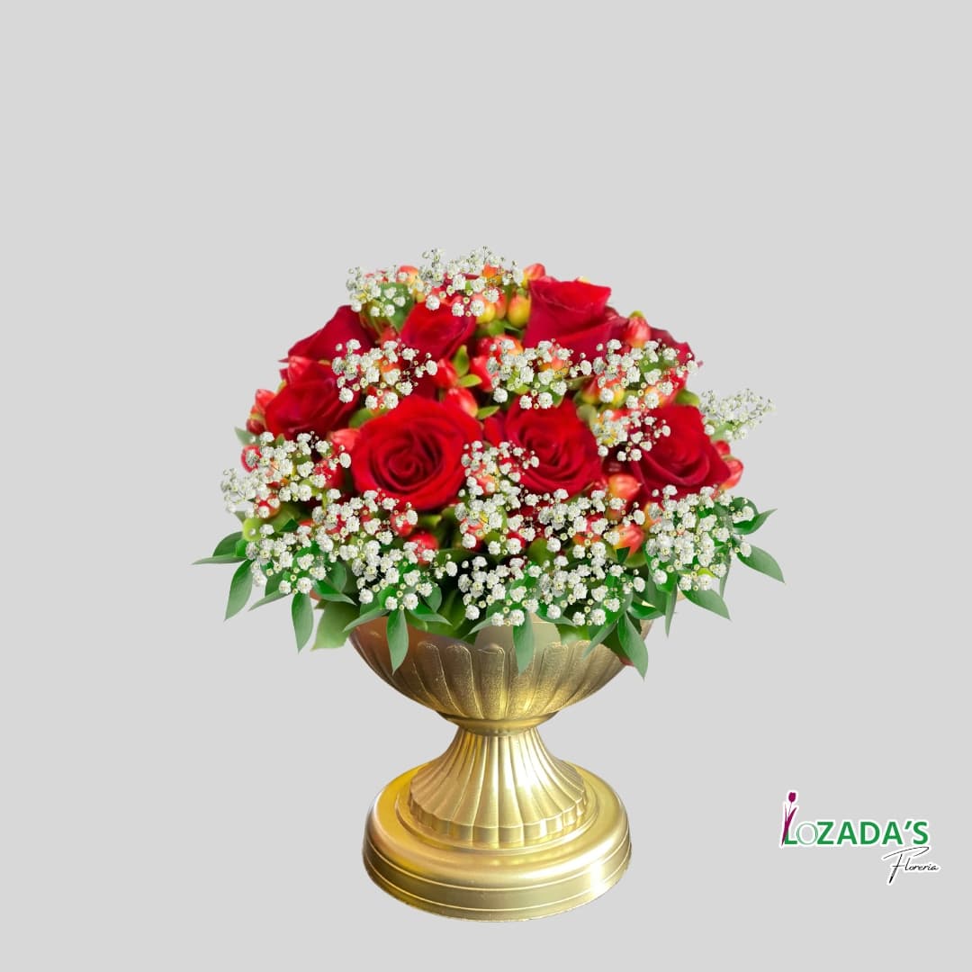 Élite - Mini Copa con Rosas Rojas y Gypsophila - Entrega hoy mismo en Santiago