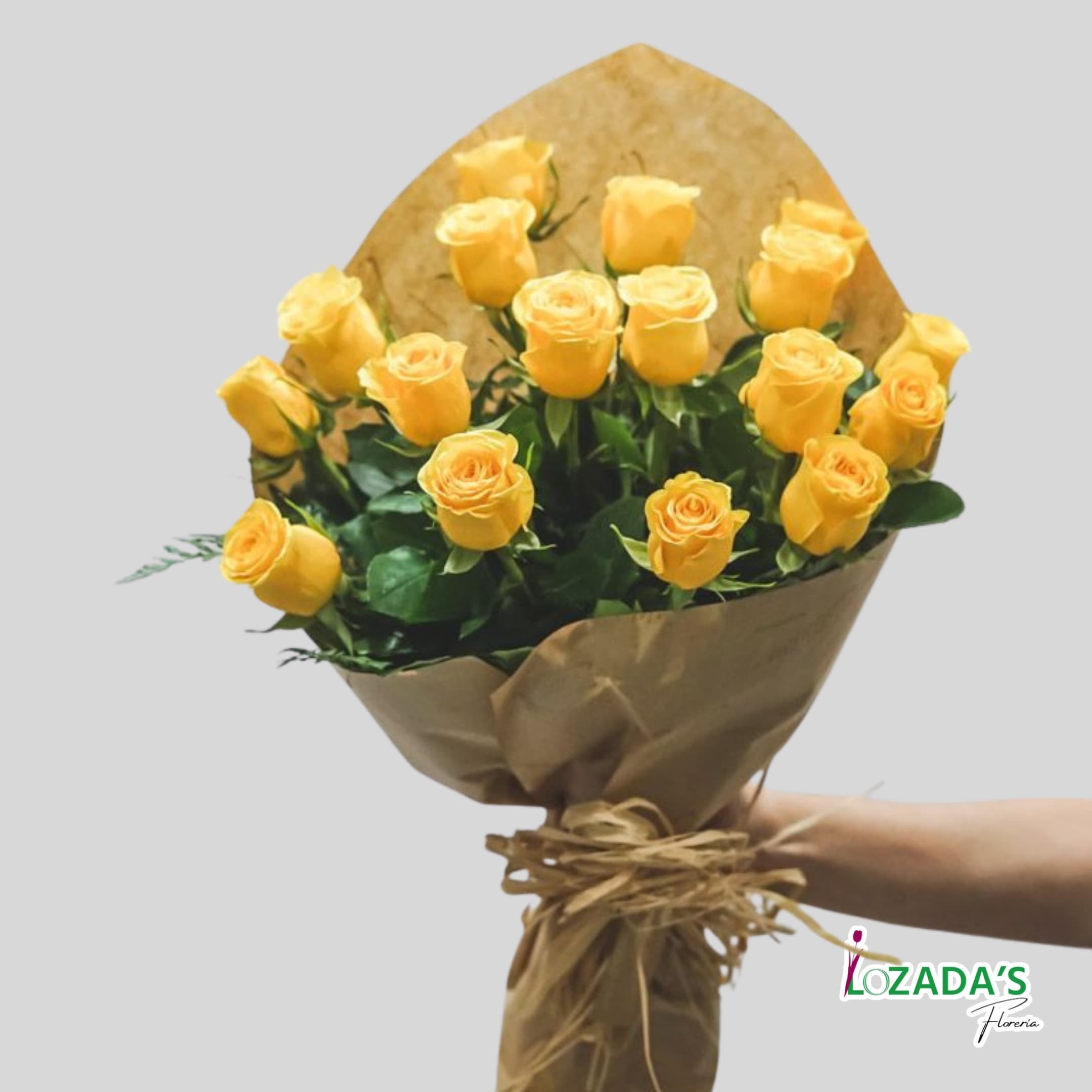 Ramo de Flores Amarillas - Ramo de 18 Rosas Amarillas