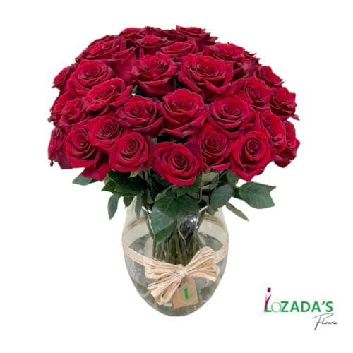 Florero Exclusivo de 50 Rosas – Entrega hoy mismo en Santiago - Elegancia y Sofisticación en Cada Detalle