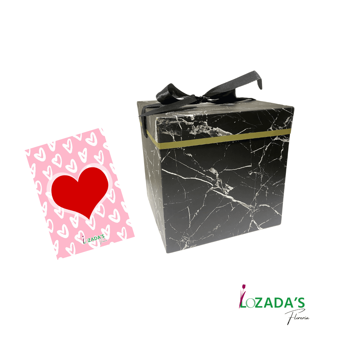Caja de Regalo con Cinta para Lazo y Tarjeta Personalizada