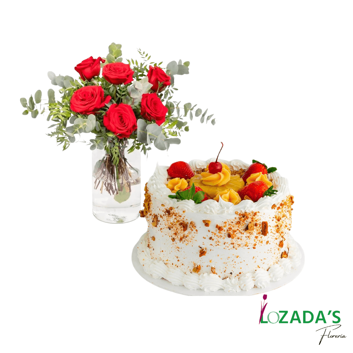 Arreglo Floral + Torta de Cumpleaños - Combinación Perfecta para un Día Especial
